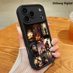 Creativity Jesus Pattern Phone Case For iPhone 17 Pro Max 17Air 15 16 Plus 14ProMax 13 12 11 Shockproof Soft silicone TPU Durable Back Cover Protective Cases