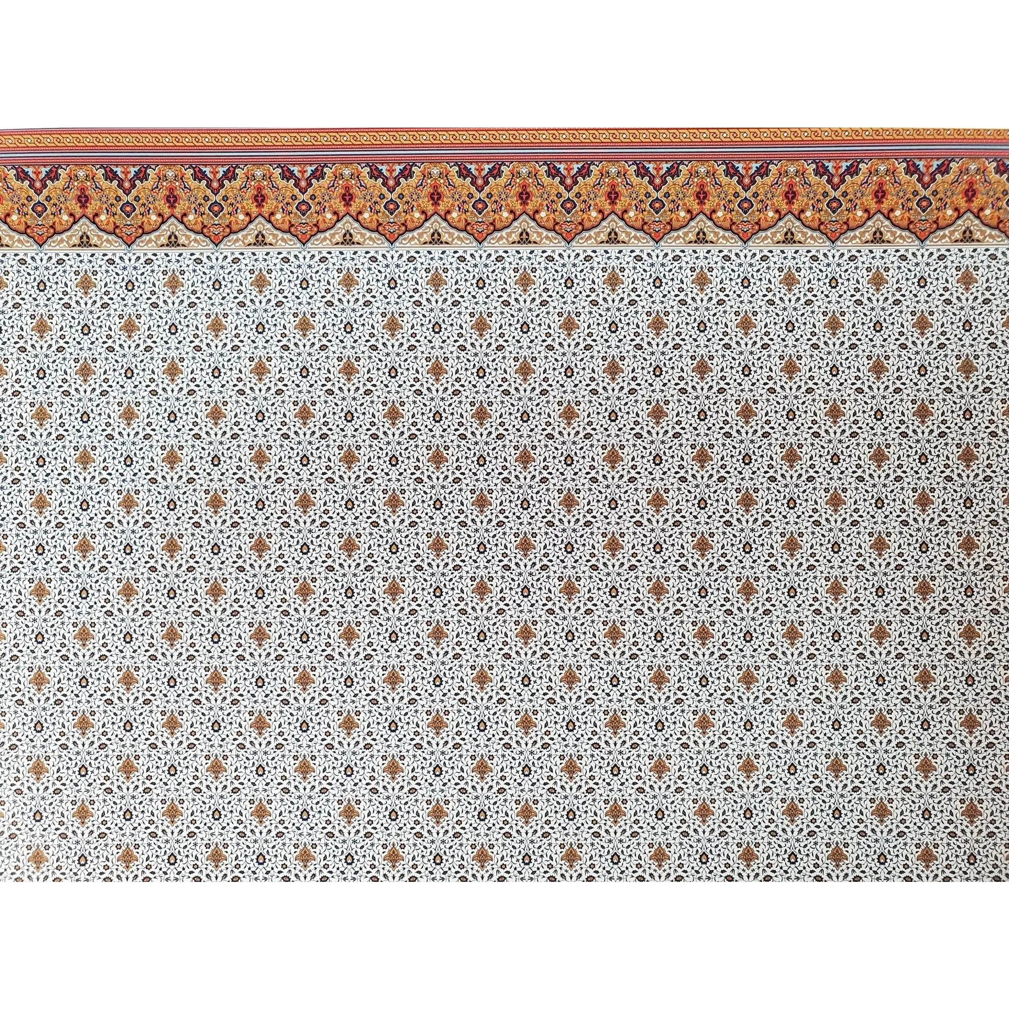 Dollhouse Wallpaper Persian Fringe with Frieze Bradbury & Bradbury 1:12 Scale