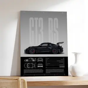 911 GT3 RS Print  992  Car Print  Hyper Car Poster  Super Car Print  Art Print  Car Poster  Home Decor  Wall Decor,bedroom Canvas (Poster only frameless) Kitchen Paintings