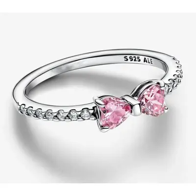 Pink Bow Pandora Ring Set TikTok Shop