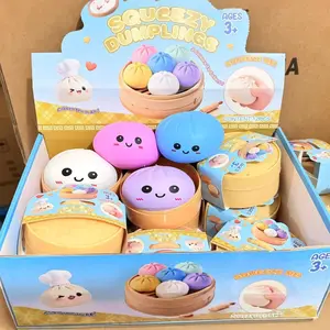 Rainbow-colored bun stress-relief toy with creative cute and adorable design, realistic and easy to use, realistic bun simulation toy