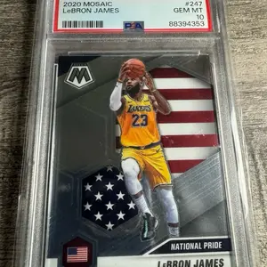 PSA 10 LeBron James 2020 Mosaic National Pride #247 Lakers GEM MT