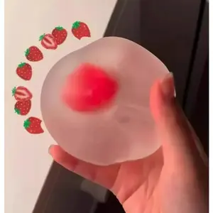 Strawberry Mochi Balls, Coconut Oil Squishy, Slow-Rebound Squeeze Ball Toys, Soft Squishy for Office, School, and Home Stress Relief - Also the Perfect Gift for Family, Friends, and Loved Ones for Halloween, Thanksgiving, Easter, and the New Year