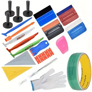 Vinyl Wrap Tool Kit Car Wrap Kit 16ft Vinyl Wrap Knife Tape for Car Wrapping Installation, Vinyl Wrap Tools with Felt Squeegee for Vinyl, Wrap Tools, Wrap Stick Squeegee for Vinyl Film Wrapping