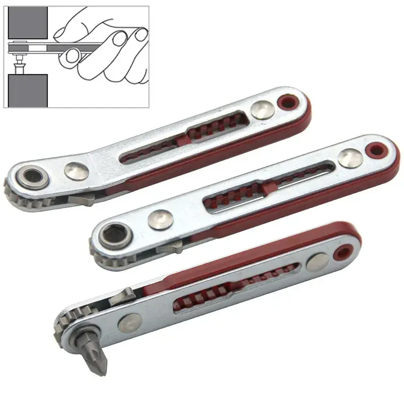 Multifunctional Bidirectional Forward and Reverse Ratchet Screwdriver Elbow Flat Head Wrench Cross Screwdriver Slotted Tool No brand