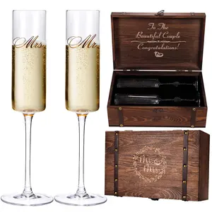 Mr. and Mrs. Champagne Flutes Set - Perfect Wedding Gifts for Couples Drinkware
