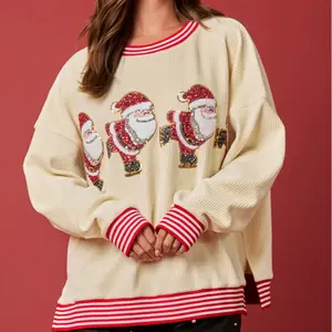 Santa Sequin Sweater, Chrismtas Sweatshirt, Cute Christmas Sweatshirt, Ugly Christmas Sweatshirt