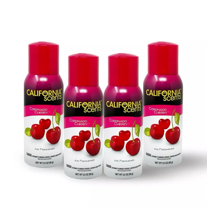 California Scents Coronado Cherry Air Freshener Spray 3.5oz 4 Pack - Freshening Fragrance for Your Space
