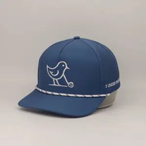 3 Under Par Co "Tap in Bird" Edition Golf Hat - Blue with Perforated Design and White Trim