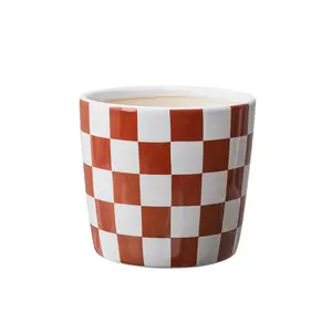 Red White Checkered 6 Inch Planter - Elegant Design for Home Gardening