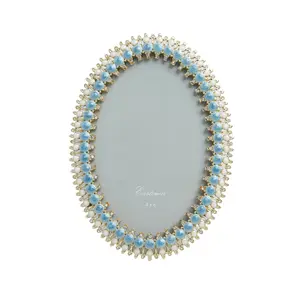 Metal Crystal Picture Frame – Round, Oval, or Rectangle