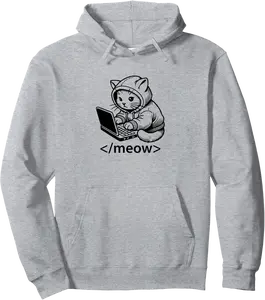 Kitten Developer Meow Code Block Laptop Cat Hacker Funny Pullover Hoodie - Salvadorata Shop 45B0D9WHTZMQ