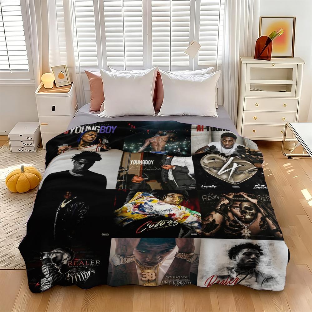 Countdown Sale! Young-boi Blanket Album Cover for Fans Warm Cozy Flannel Blankets Throw Merch Soft Roman Blanket for Home Decor Bed Sofa Living Room blankets Suitable for all four seasons cozy flannel blanket A gift suitable for fans, friends and children