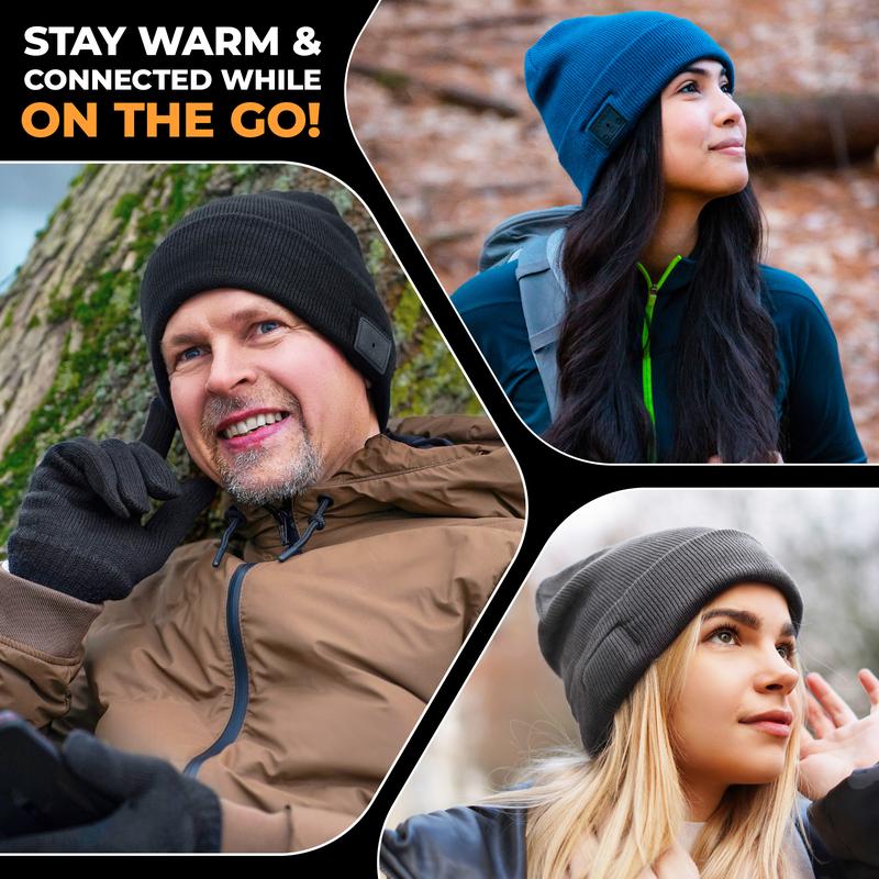 Foxelli Bluetooth Beanie Hat with Headphones Perfect Tech Gift for Men & Women