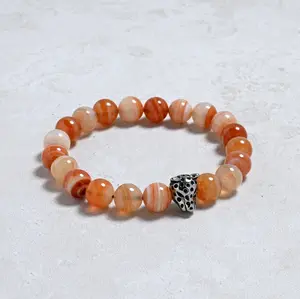 Carnelian 10mm Natural Gemstone Stretch Bracelet