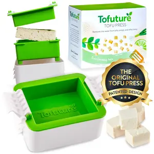 Tofuture Tofu Press - The Original BPA Free, Dishwasher Safe Tofu Presser - For Tastier, Firmer Tofu - Easy To Use, Efficient Tofu Maker - Ideal for Meal Prep - Designed in the UK – Fits 8-14 oz Tofu