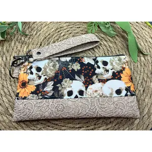 Autumn Skulls Wristlet Wallet