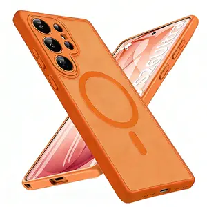 Phone Case: Luxury Matte Translucent Magnetic Wireless Charge Phone Case for Samsung for Galaxy S26 S25 S24 S23 Ultra S25FE S26 Plus S26 Series Cover, with a Camera Lens Protector Durable Protective Phone Case