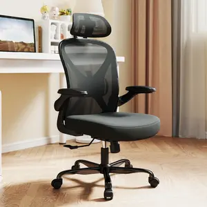 Anygod All-Day Comfort Lumbar & Headrest Chair - Extra-thick Cushion, Ergonomic Design, Adjustable Headrest, 360° Swivel, Breathable Mesh, Heavy-Duty 5-star Base, Supports 300lbs