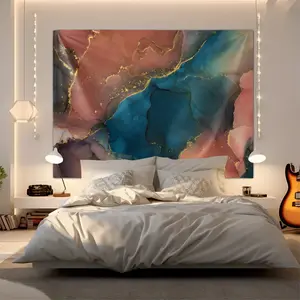 Fluid Ink Art Wall Tapestry, Niche Watercolor Texture Design, Natural Drape Strong Atmosphere, Perfect for Influencer Bedroom Backdrop Wall Decor