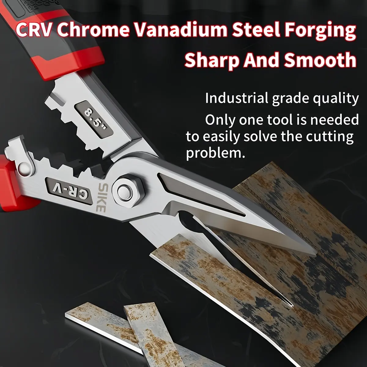 Multifunctional Electrician Scissors, Metal Shears with Wrench Function, Wire Cutting Tool for Metal Plates and Cables, Ideal for Cutting, Hand Tools, Cutting Supplies