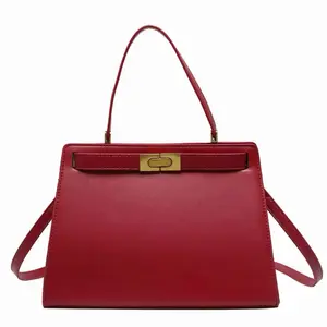 Women’s Elegant Black Leather Handbag with Gold Hardware Adjustable Strap for Everyday