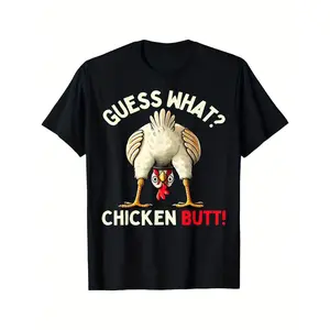 A227 Funny Guess What Chicken Butt Chicken Shirt Funny Chicken T ShirtStreet Trending Style Women's Tee Comfortab A227le Cotton Round Neck Shorts Women and man Design T Shirts