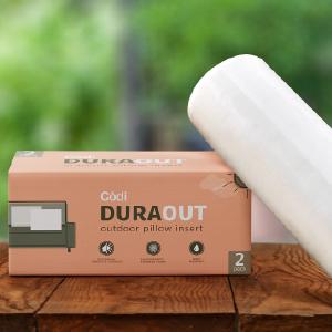 Codi Outdoor Lumbar Pillow Inserts 12x20 Set of 2, Water Resistant Throw Pillows Insert for Patio Furniture and Porch