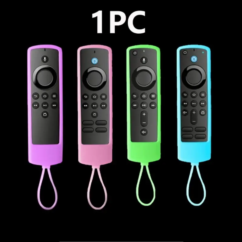 Glow in The Dark Silicone Remote Control Cover, 1 Count Luminous Remote Case with Lanyard, Dustproof Design Remote Control Cover for Alexa Voice Remote, Homedecor, Durable Cover, Dustproof Design Covers