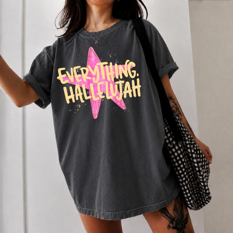 Comfort Colors Vintage Everything Hallelujah T-Shirt, Hallelujah Tee, Everything Hallelujah Faith T-Shirt, Christianity Jesus Tee