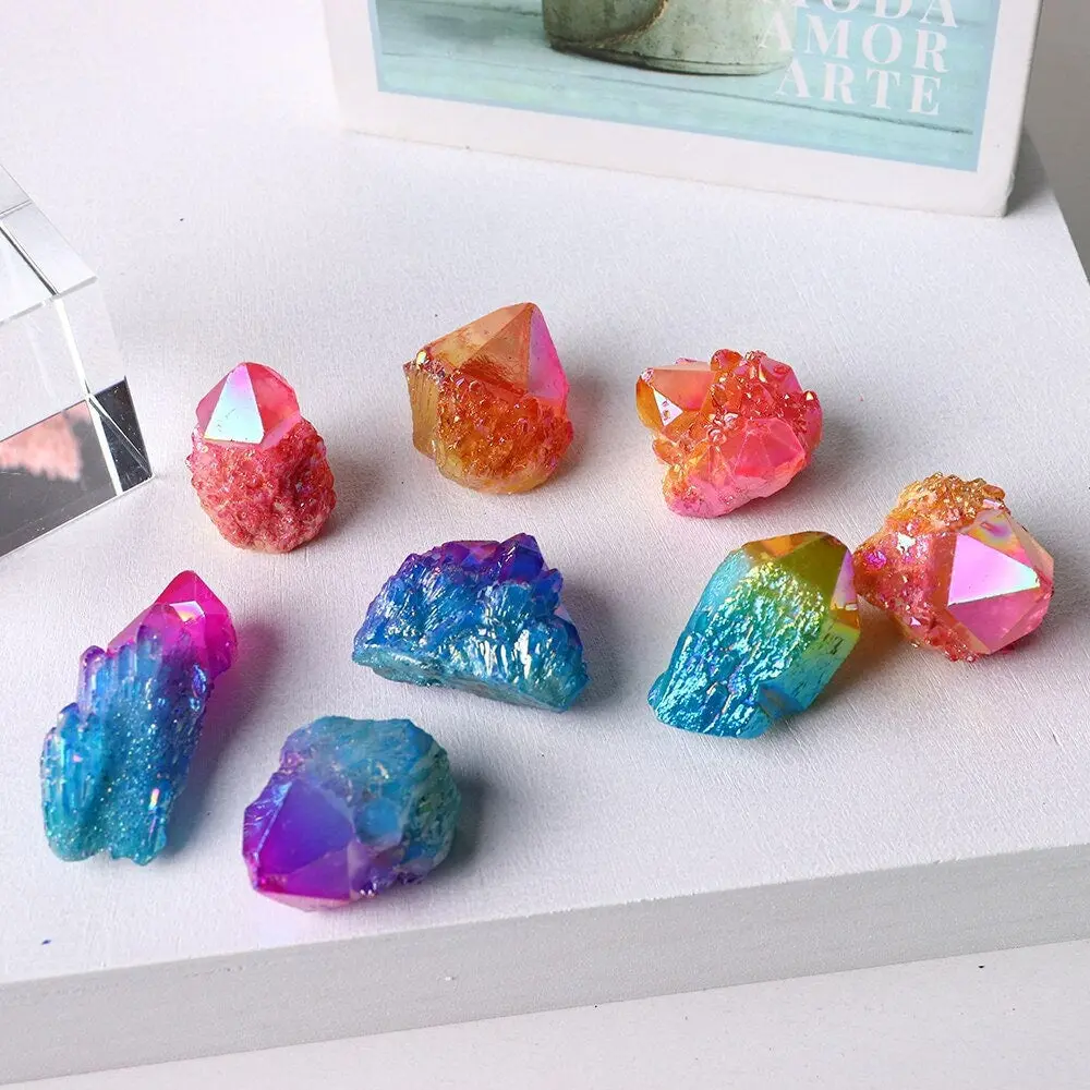 Natural Crystal Quartz Multi-Colored Cluster Healing Specimen