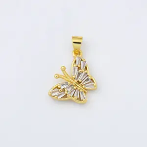 CZ Wing Hanging Butterfly Charm