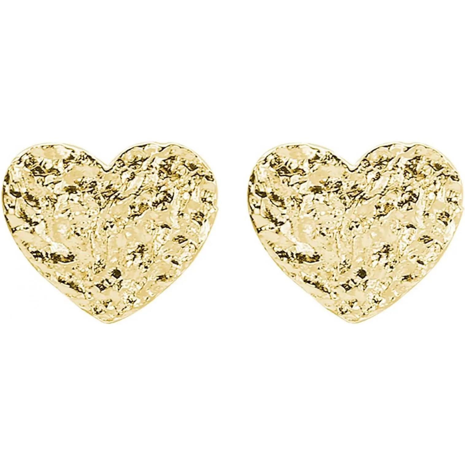 Gold Heart Stud Earrings for Women Rough Textured Cookie Nugget Stud Earrings Unisex Gold Statement Earrings Jewelry Gifts for Women Men