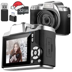 Professional HD Digital Camera with Auto Focus, 8x Digital Zoom, 32GB SD Card Included, Perfect for Travel & Beginner Photographers