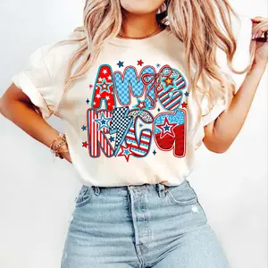 [Sale off up to 50%] Retro America Coquette Comfort Color T-Shirt, 4th of July Shirt, America Checkered , Memorial Day