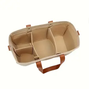 Car Organizer Felt Tote Bag, Fashionable Storage Caddy, Collapsible Diaper Wet Toys Miscellany Maternity Essentials Makeup Travel Multifunctional Portable Bag