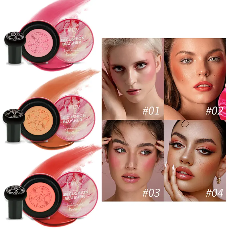 3-in-1 air cushion powder blusher color is easy to apply, lasting natural makeup effect Lightweight Natural Look