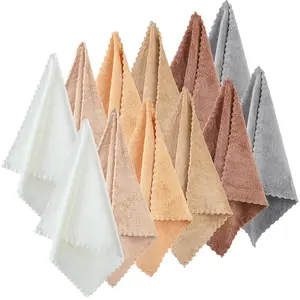12 Pieces Face Wash Cloth 12 x 12 in Makeup Remover Cloths Towel Coral Velvet Facial Microfiber Soft Fast Drying Facial Cleansing Towel for Face