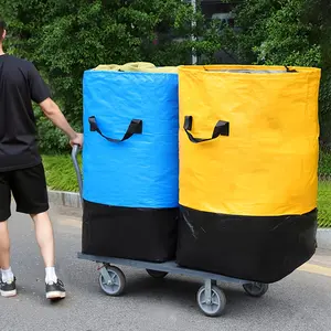 Large Capacity Storage Bag, Moving Bag, Waterproof, Reinforced Handles, Drawstring Design, Foldable, Travel Essential, Storage Transportation Bag