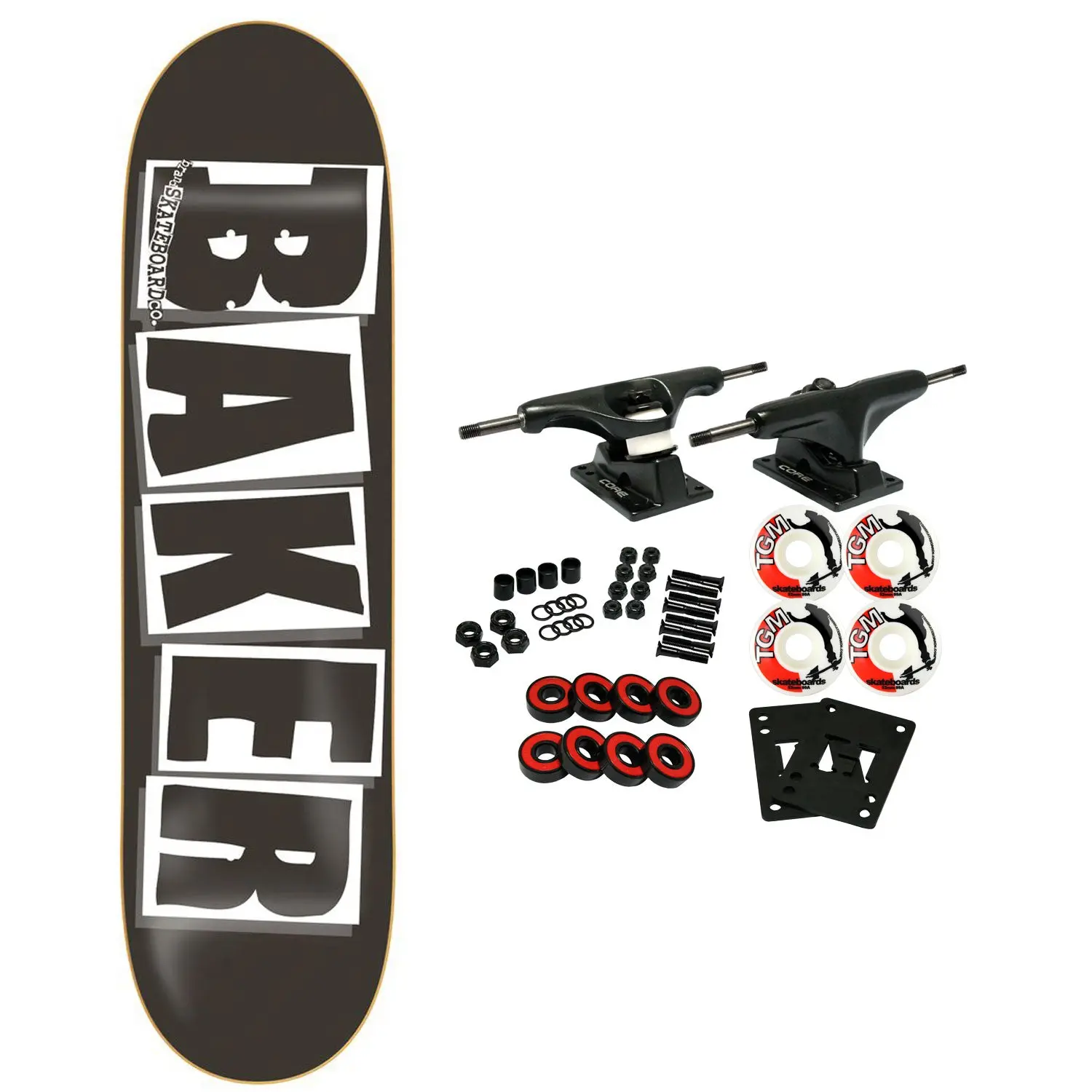 Baker Skateboard Complete Brand Logo Black/White 8.25"