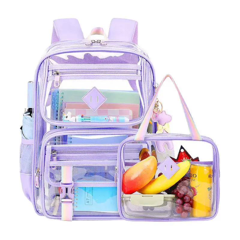 Transparent purple+meal bag