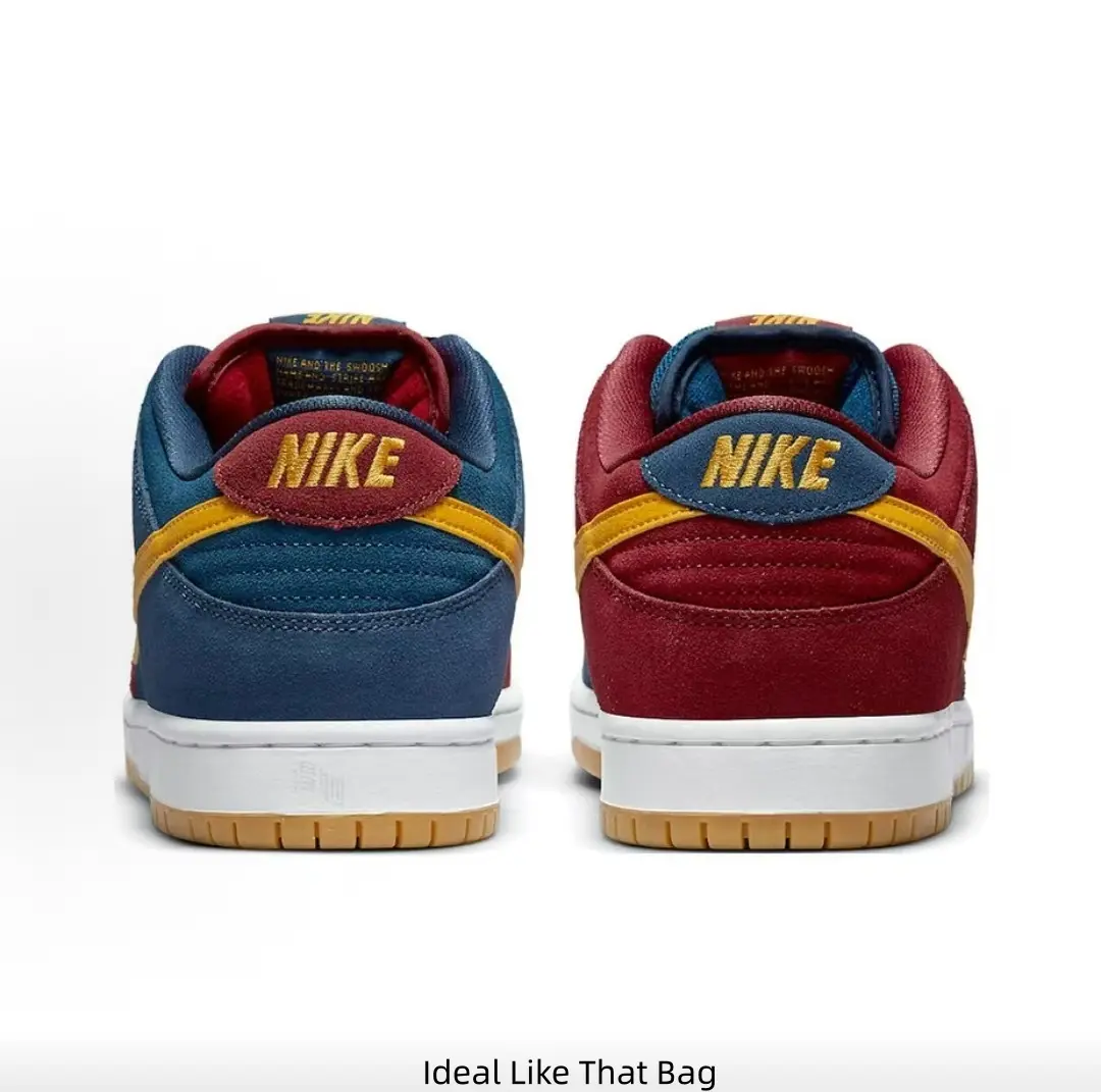 Creative Red Navy Mismatched Low Top Casual Sneakers Standout Yellow Lateral Details Unisex Cushioned Insole Durable Gum Outsole Street Style Shoes for Sport Team-themed OOTD Game Day Fits Energetic Campus Weekend Plans