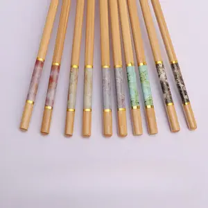 Bamboo Chopsticks, 10pcs/set Colorful Natural Wooden Chopsticks, Household Tableware for Home Kitchen Dining Room Picnic Utensils