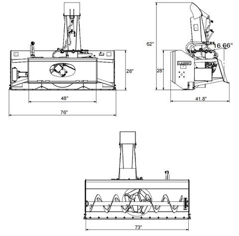 72" Hydraulic Snow Blower for Skid Steer - Blast Away Snow & Debris