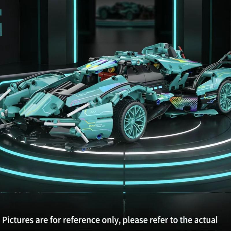 Compatible with Lego remote control toy building blocks, assembly supercar children's toy car racing model, small particles.