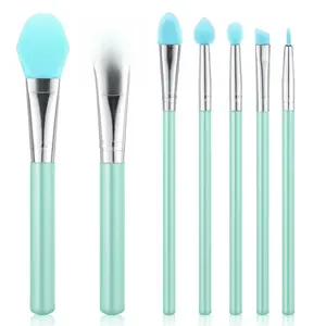 7PCS Silicone Brush Applicator Kit, Resin Brush Applicator UV Resin Brushes Applicators Jelly Brushes Applicators for Cream Makeup Products and Epoxy Art Crafting, Green