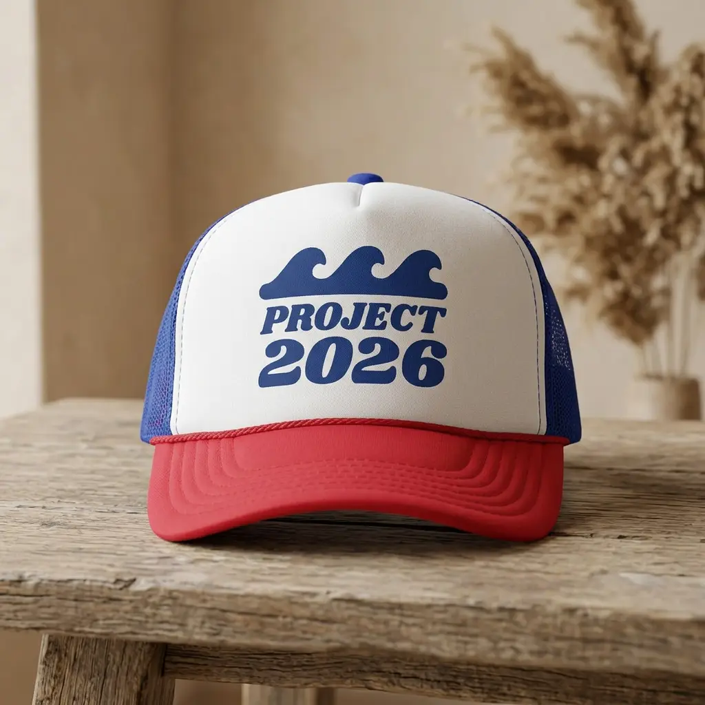 Democratic Blue Wave Trucker Cap | Midterm Elections Voter Gear | Project 2026 = Flip Congress | Political Turnout Campaign Hat | Red White Blue Foam