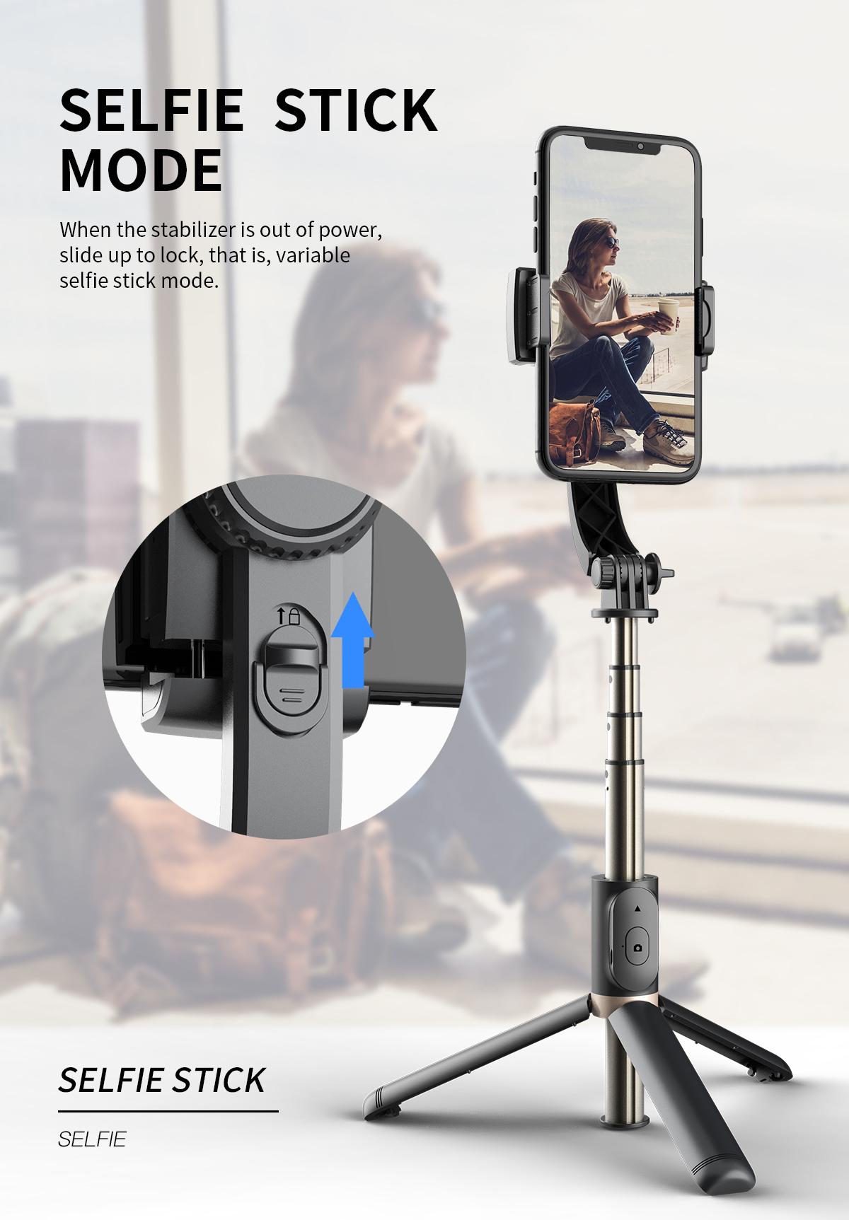 Handheld Gimbal Smartphone Bluetooth Handheld Stabilizer with Tripod Selfie Stick Folding Gimbal Android & Iphone