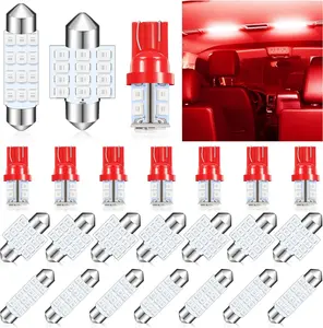 24-Piece Blue LED Dome Light Kit - T10, 31mm & 42mm Festoon Bulbs for Car Interior Map, Door & Courtesy Lights