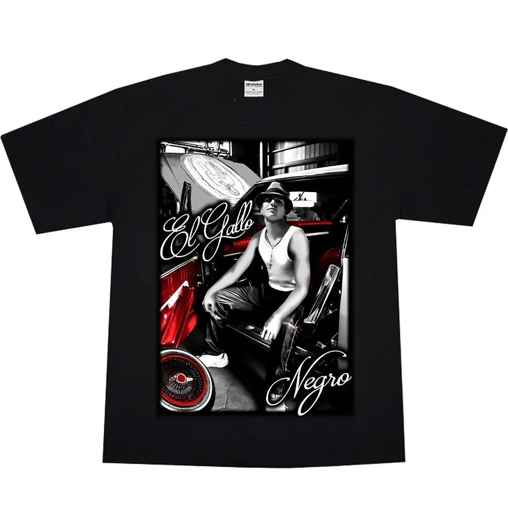 El Gallo Negro, Chicano Clothing, Cholo, Gangster clothes, Hoodies for men, Men's clothing, Streetwear, Lowrider, Graphic tee, Men gifts